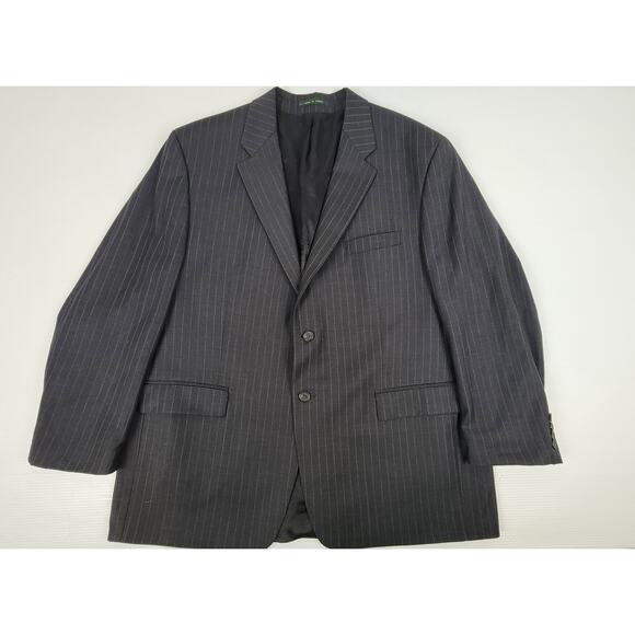 Ralph Lauren Blazer Sport Coat Gray Pin Striped 100% Wool Mens‎ 48R Canada Made - Picture 1 of 10